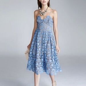 Self-Portrait Azalea Lace Dress in Baby Blue Size 0